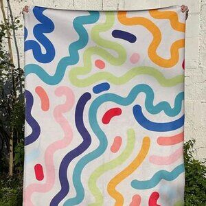 Brand New Lady Thom White Wavy Baby Blanket